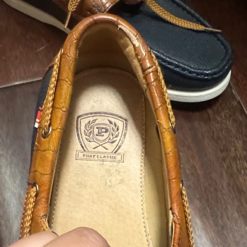 Classic Navy and Tan Boat Shoes